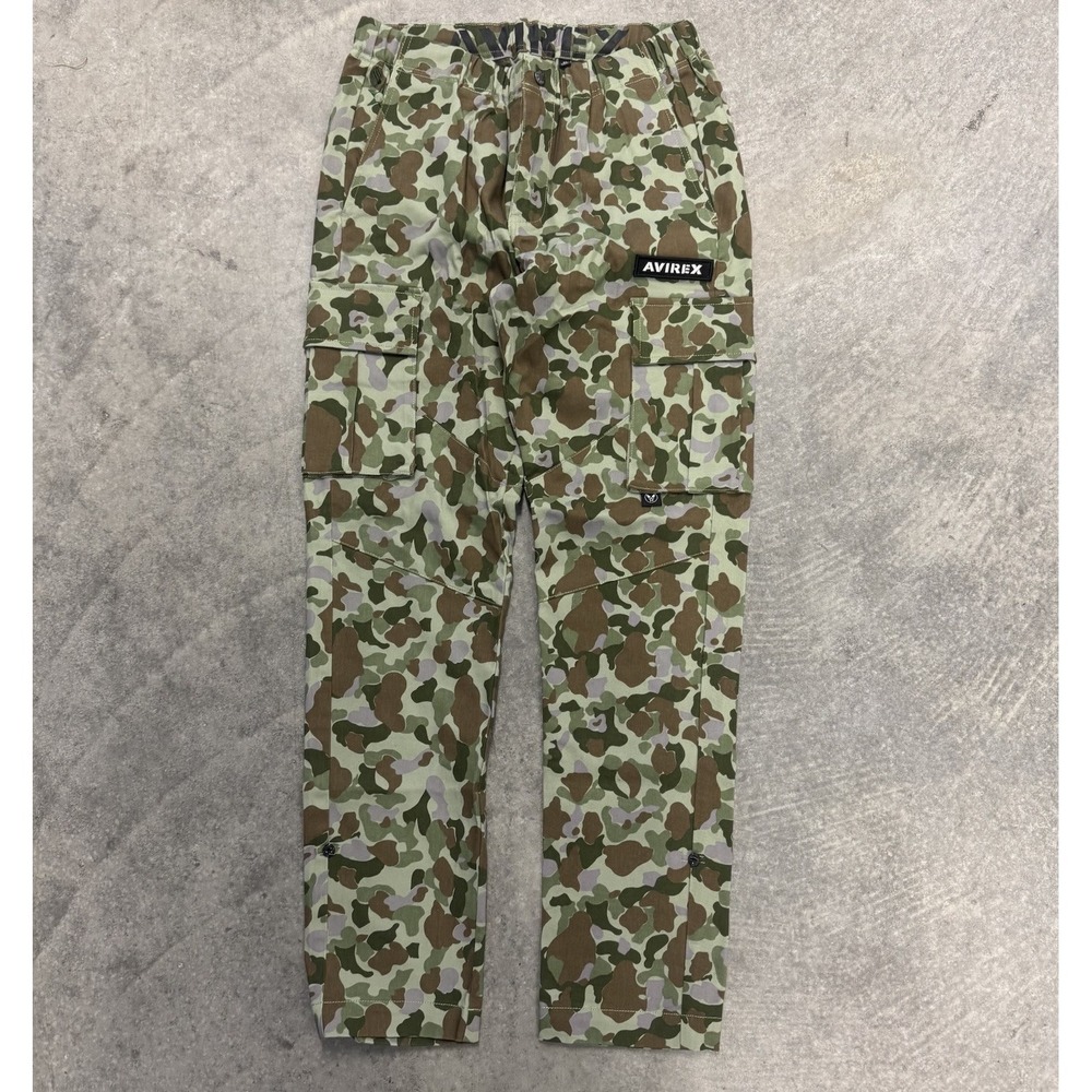 Avirex Pants Mens 30x30 Camouflage Cargo Pockets Frog Print Fly Pants